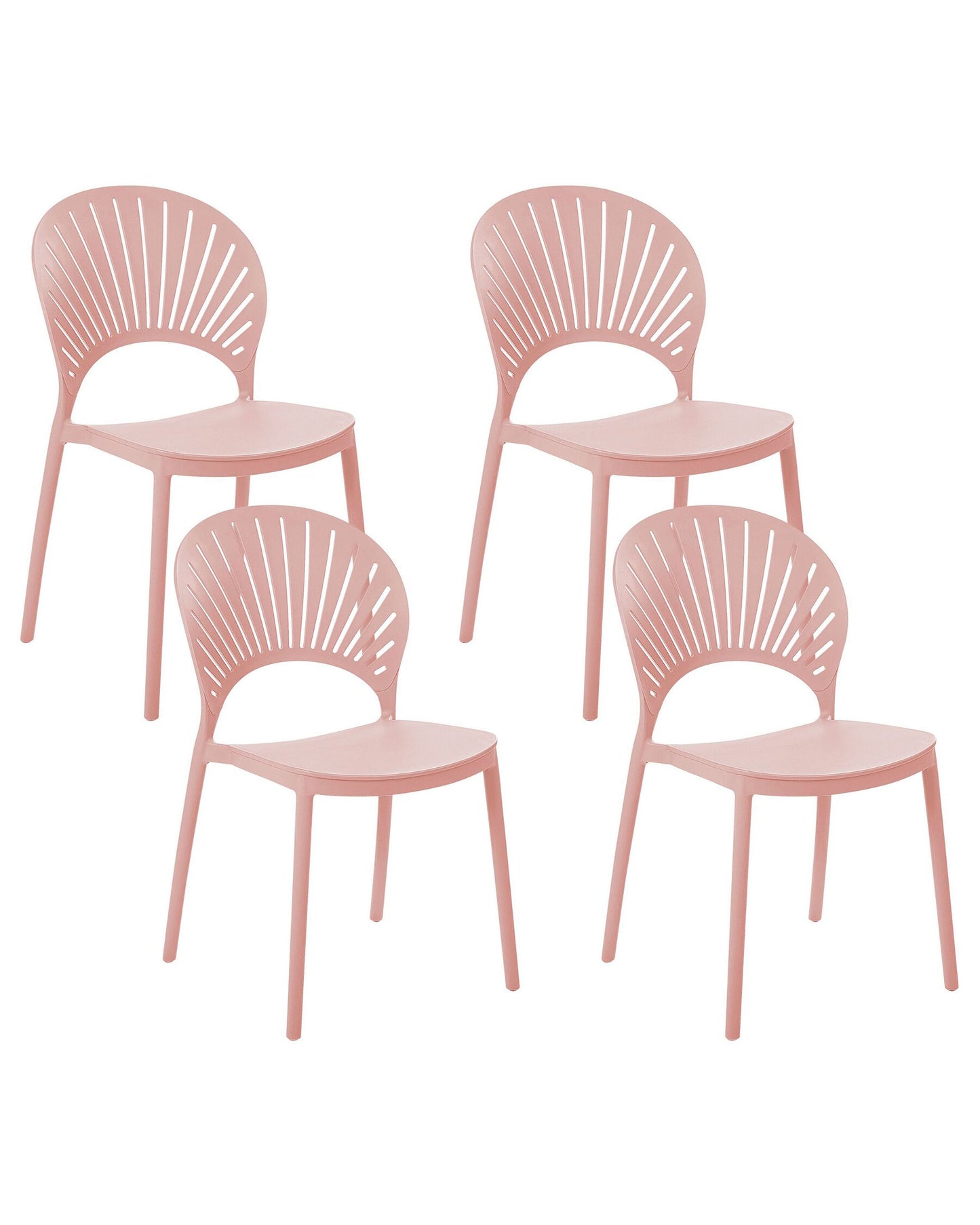 Set of 4 Garden Chairs OSTIA Pastel Pink