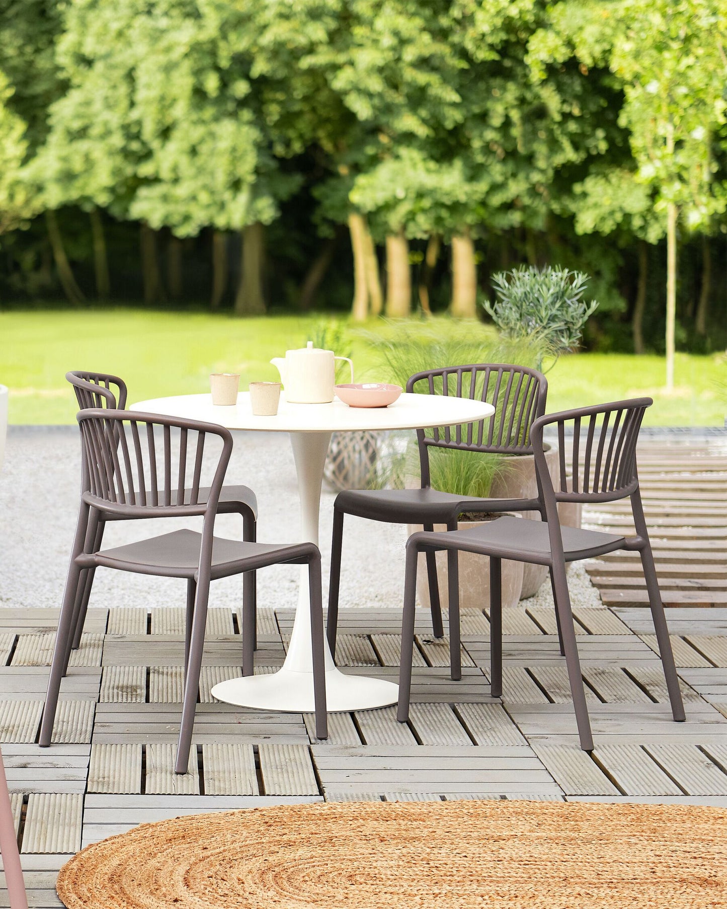 Set of 4 Garden Chairs GELA Taupe