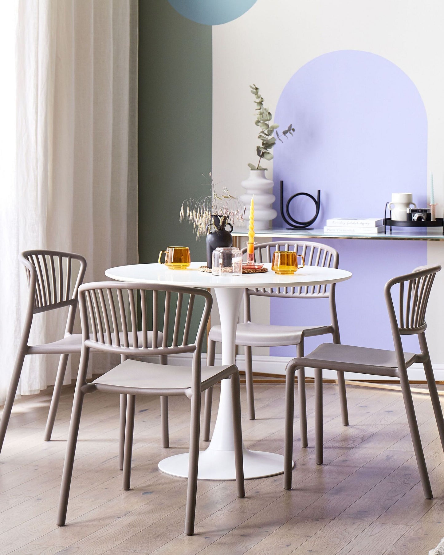 Set of 4 Garden Chairs GELA Taupe