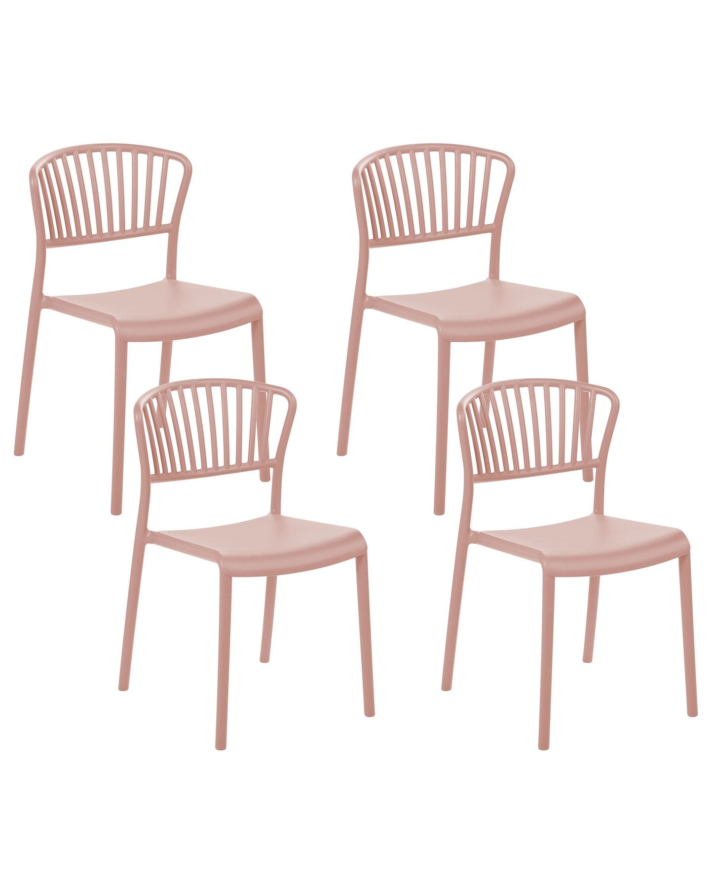Set of 4 Garden Chairs GELA Pastel Pink