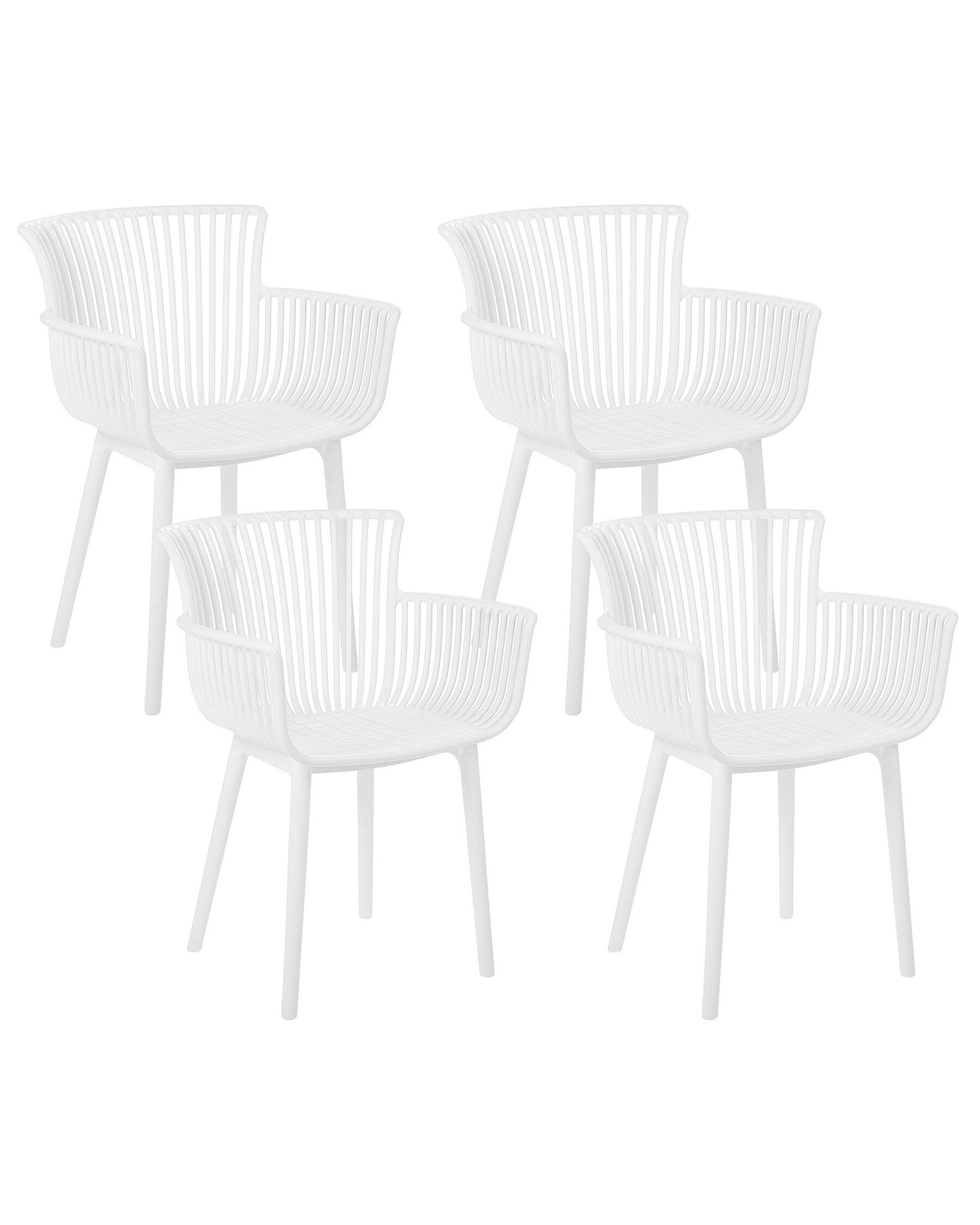 Set of 4 Garden Chairs PESARO White