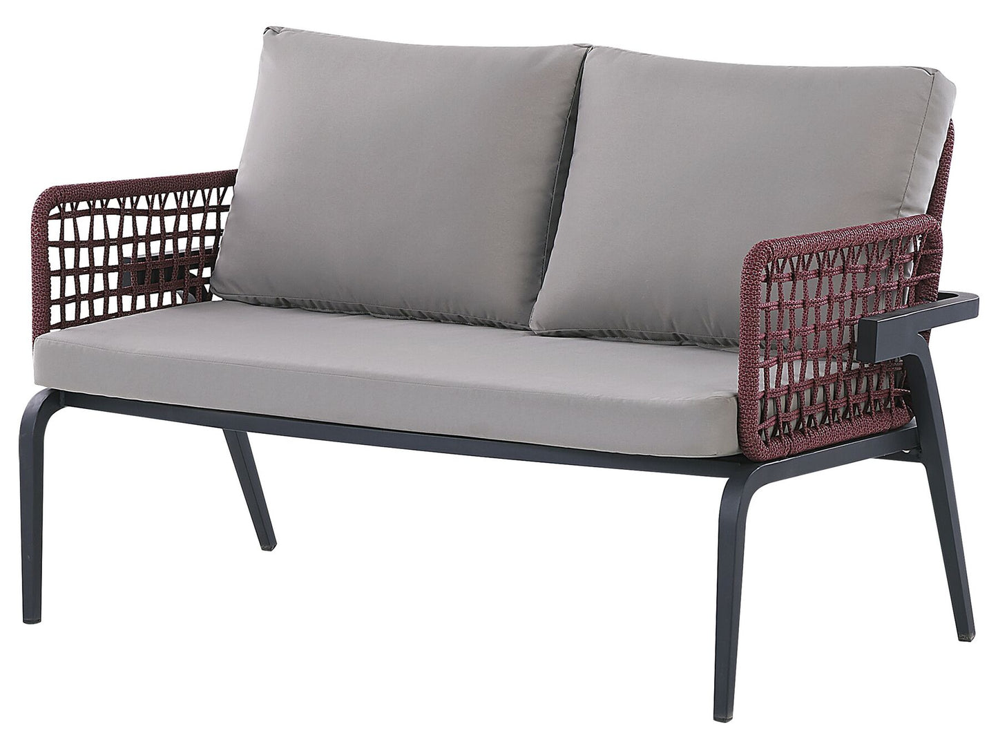 Garden Lounge Set with Table 4 Seater SCIACCA Metal Grey