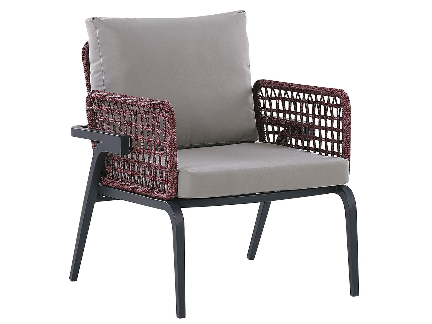 Garden Lounge Set with Table 4 Seater SCIACCA Metal Grey