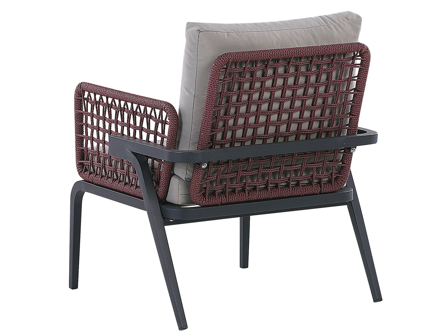Garden Lounge Set with Table 4 Seater SCIACCA Metal Grey