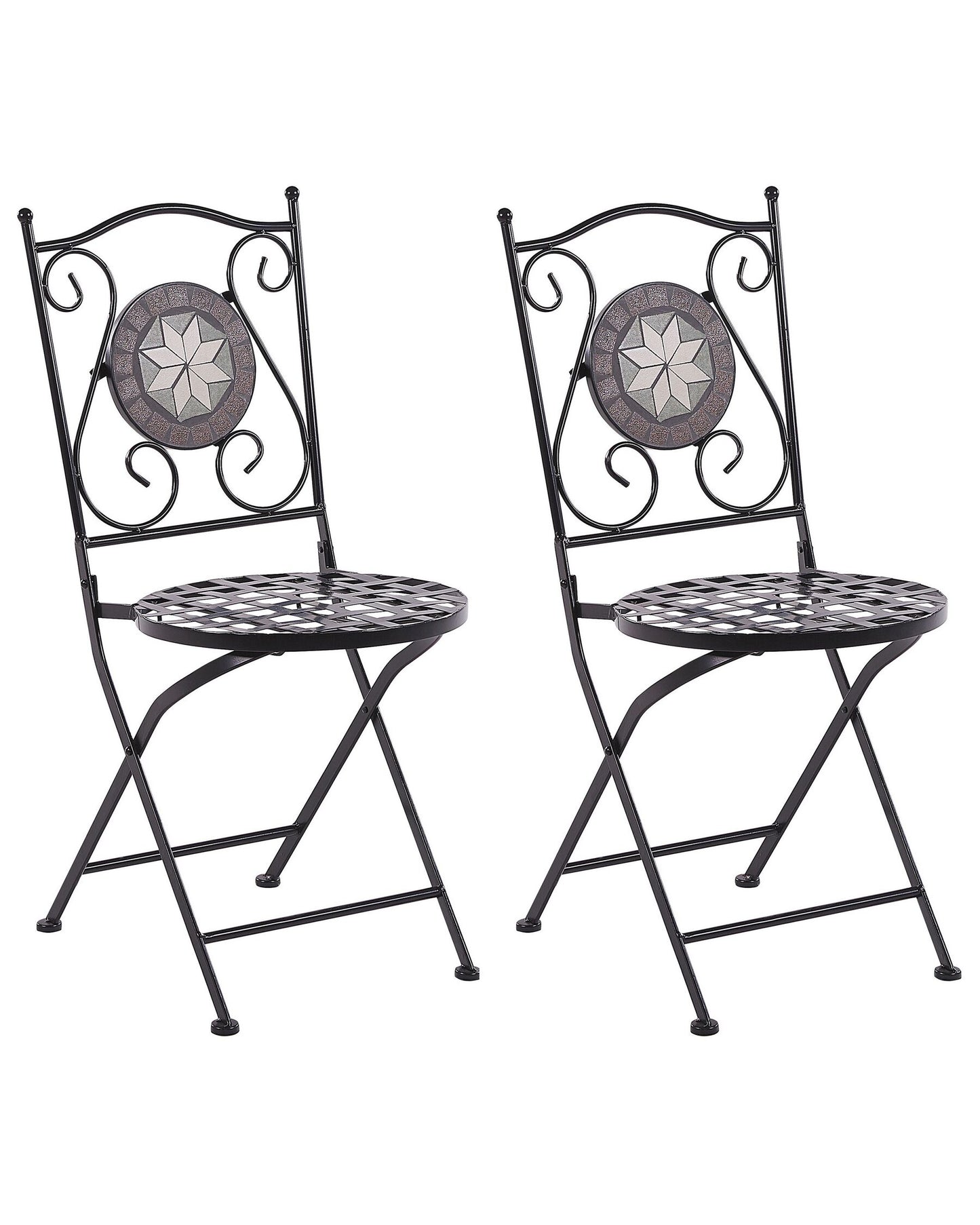 Set of 2 Garden Chairs CARIATI Metal Black
