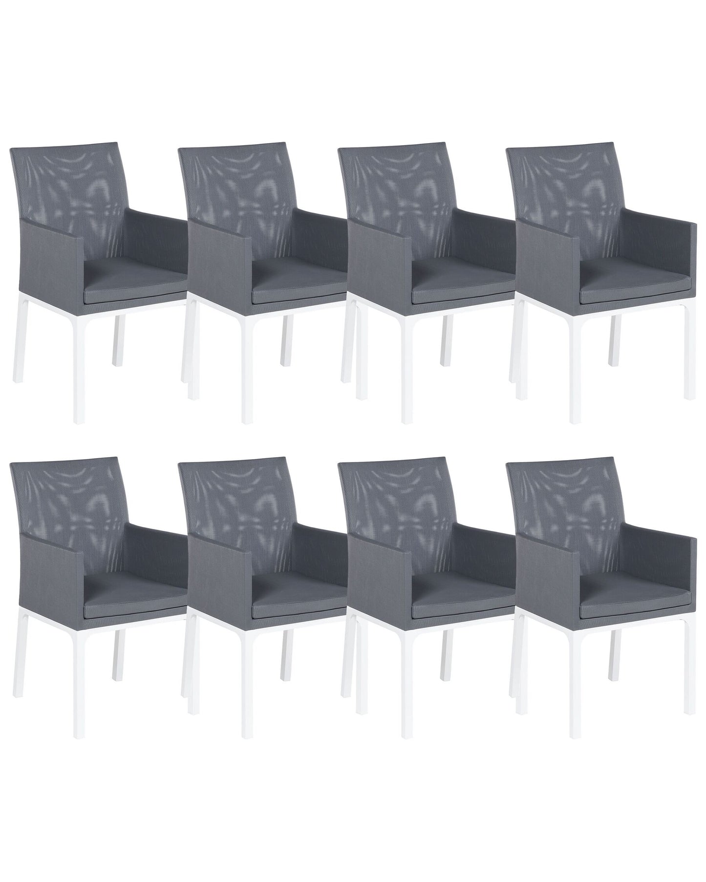 Set of 8 Chairs BACOLI Fabric Dark Grey
