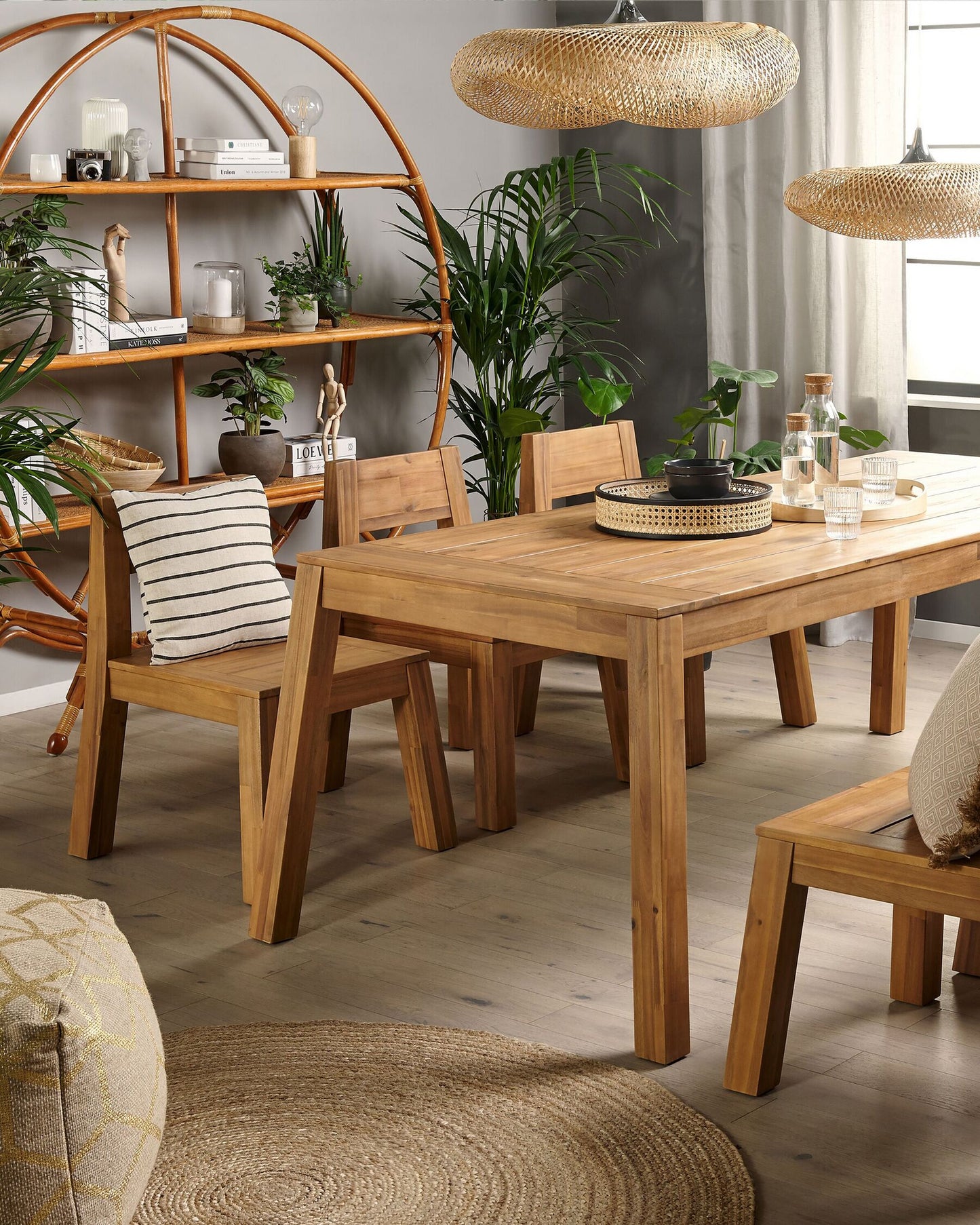 Set of 2 Garden Chairs LIVORNO Acacia Wood Brown