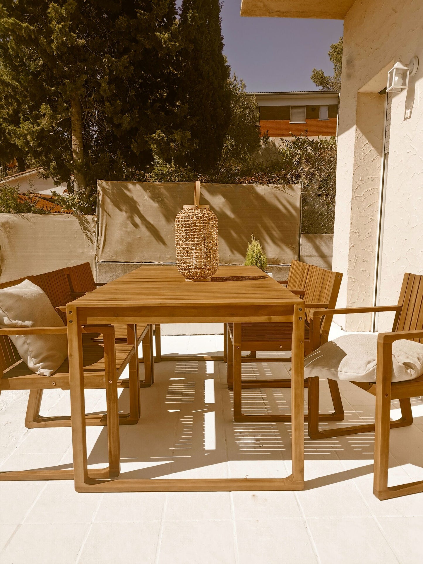 Garden Dining Set 8 Seater SASSARI with Cushions Acacia Wood Navy Blue