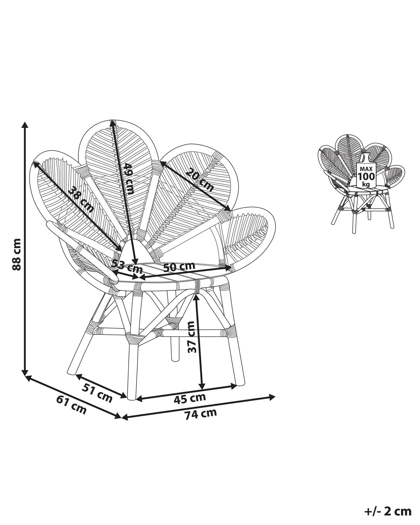 Peacock Chair Rattan Natural