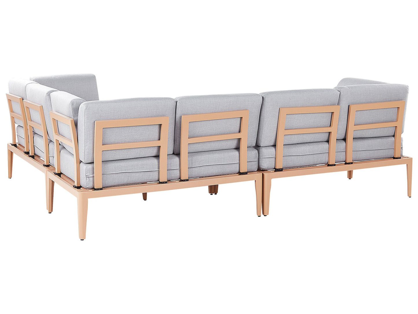 Garden Corner Sofa with Table 6 Seater RIMA III Left Hand Modular Metal Grey