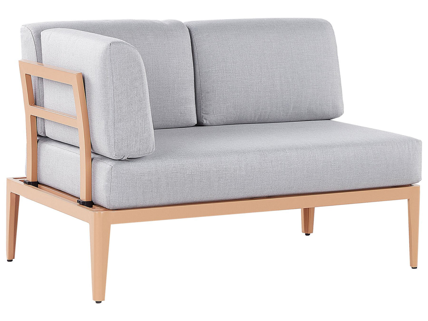 Garden Corner Sofa with Table 6 Seater RIMA III Left Hand Modular Metal Grey