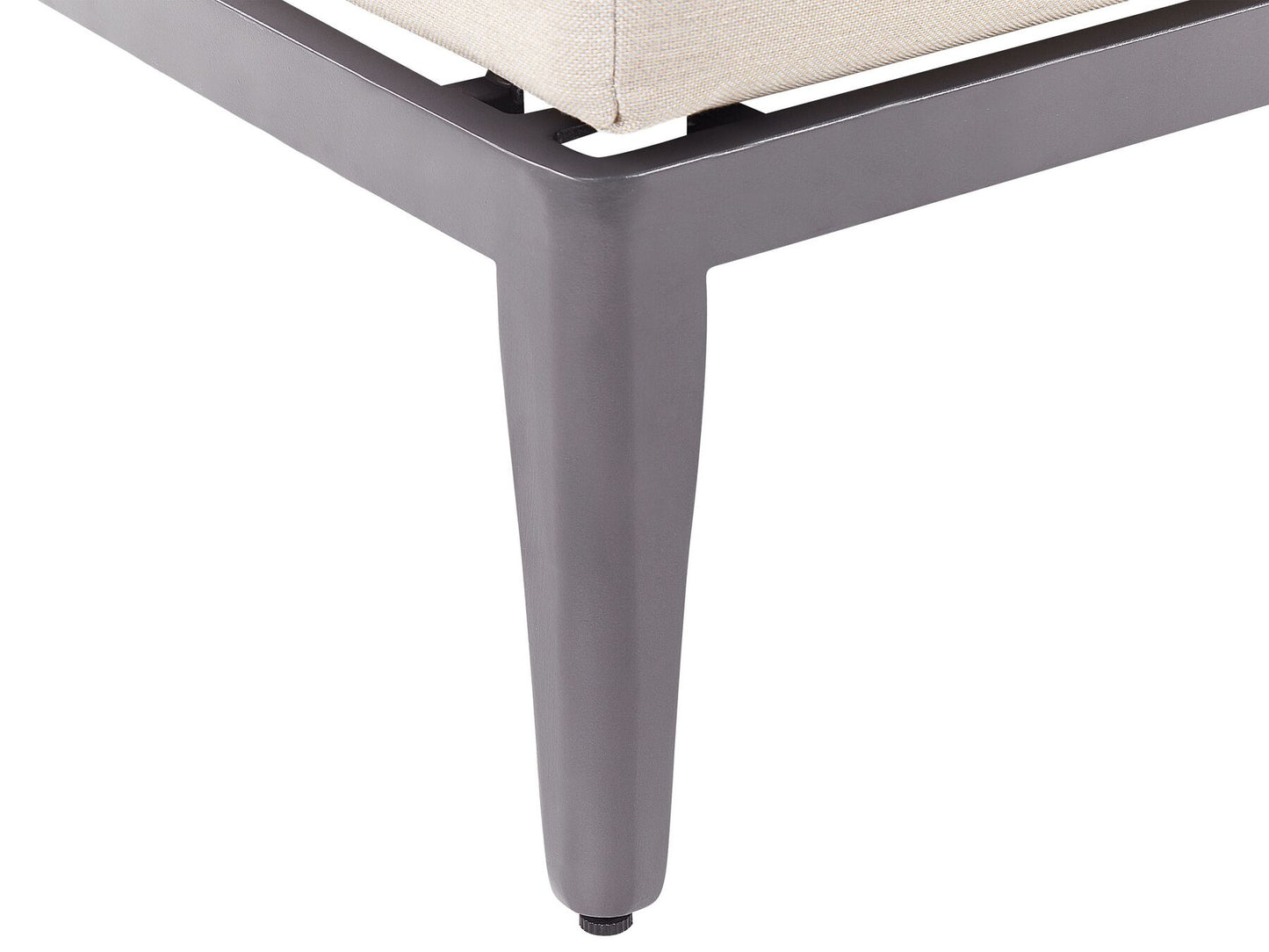 Garden Corner Sofa with Table 6 Seater RIMA III Left Hand Modular Metal Beige
