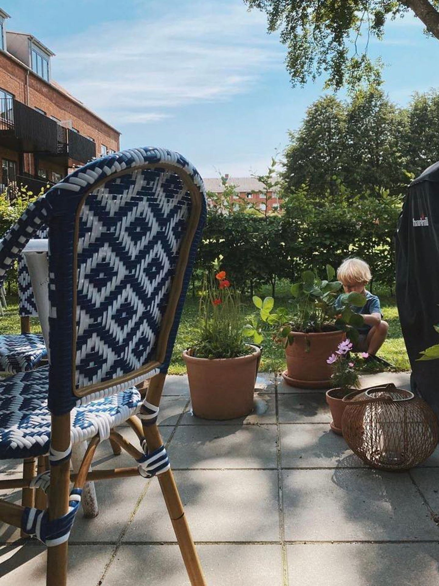 Set of 4 Garden Chairs RIFREDDO PE Rattan Blue
