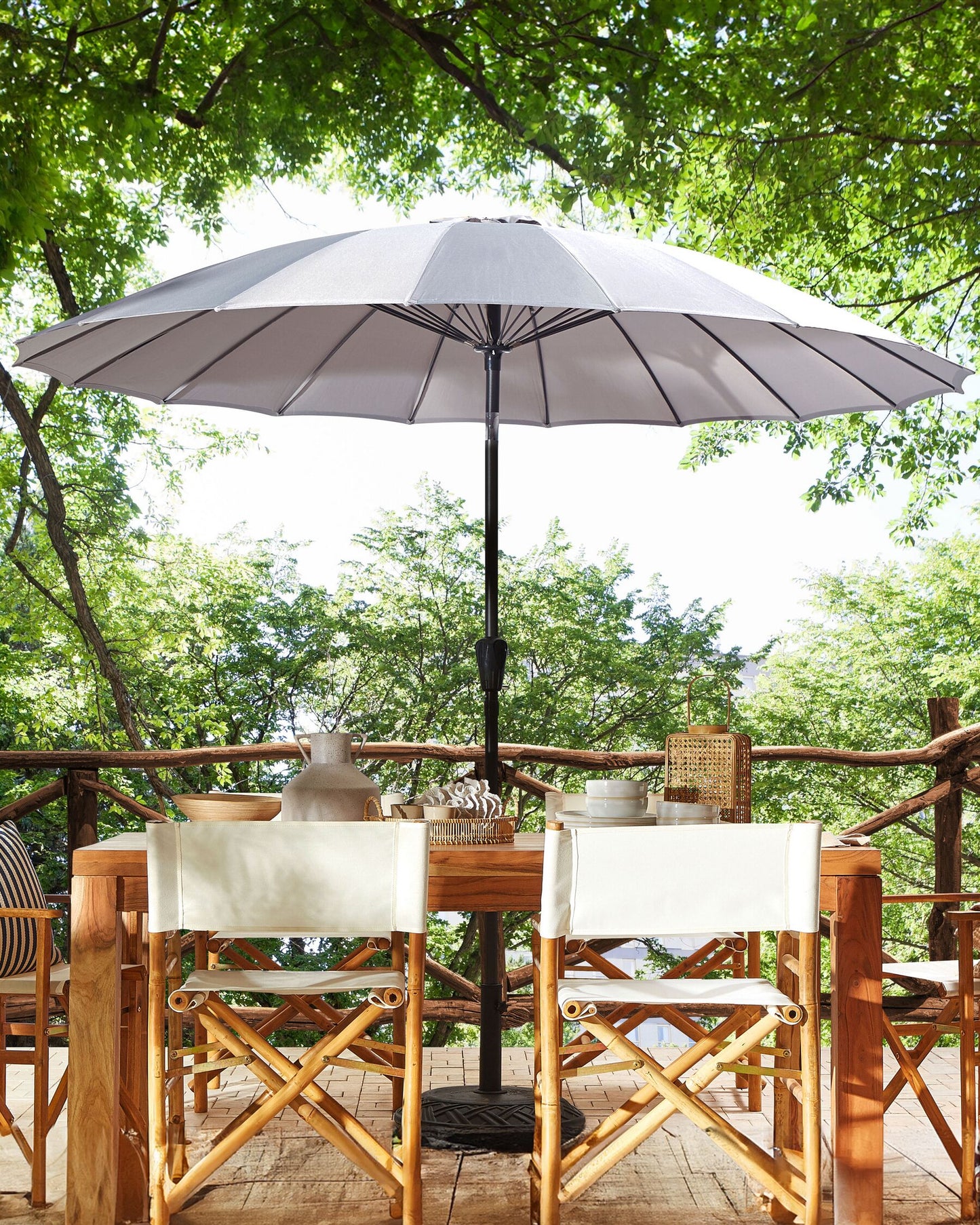 Set of 2 Garden Chairs MOLISE Bamboo Wood Brown