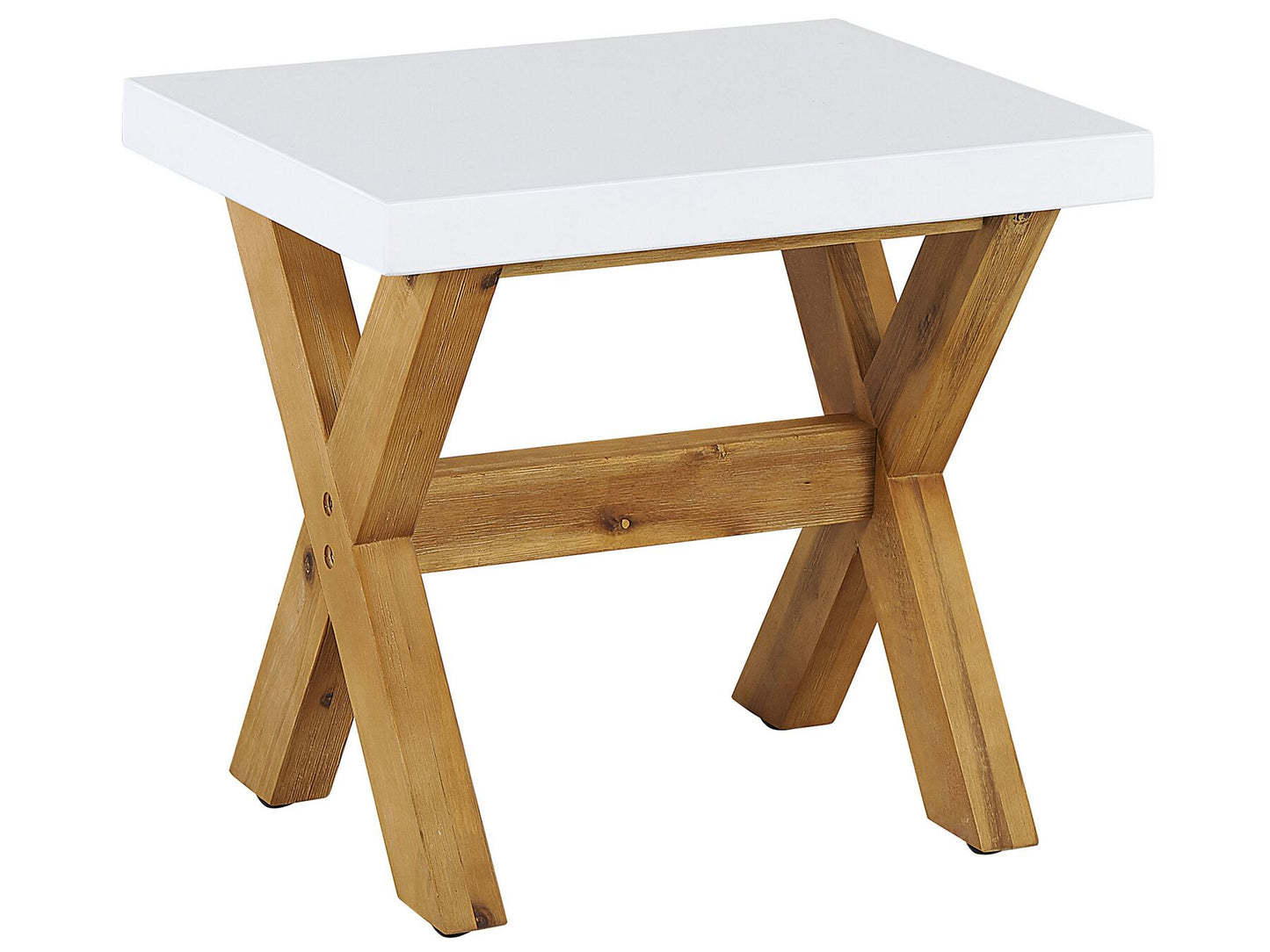 Garden Dining Set with Stools 8 Seater OLBIA Concrete White
