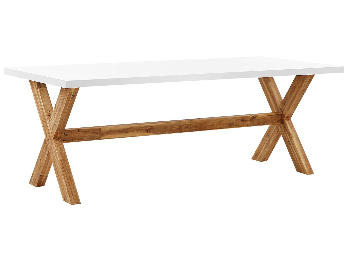 Garden Dining Set with Stools 8 Seater OLBIA Concrete White