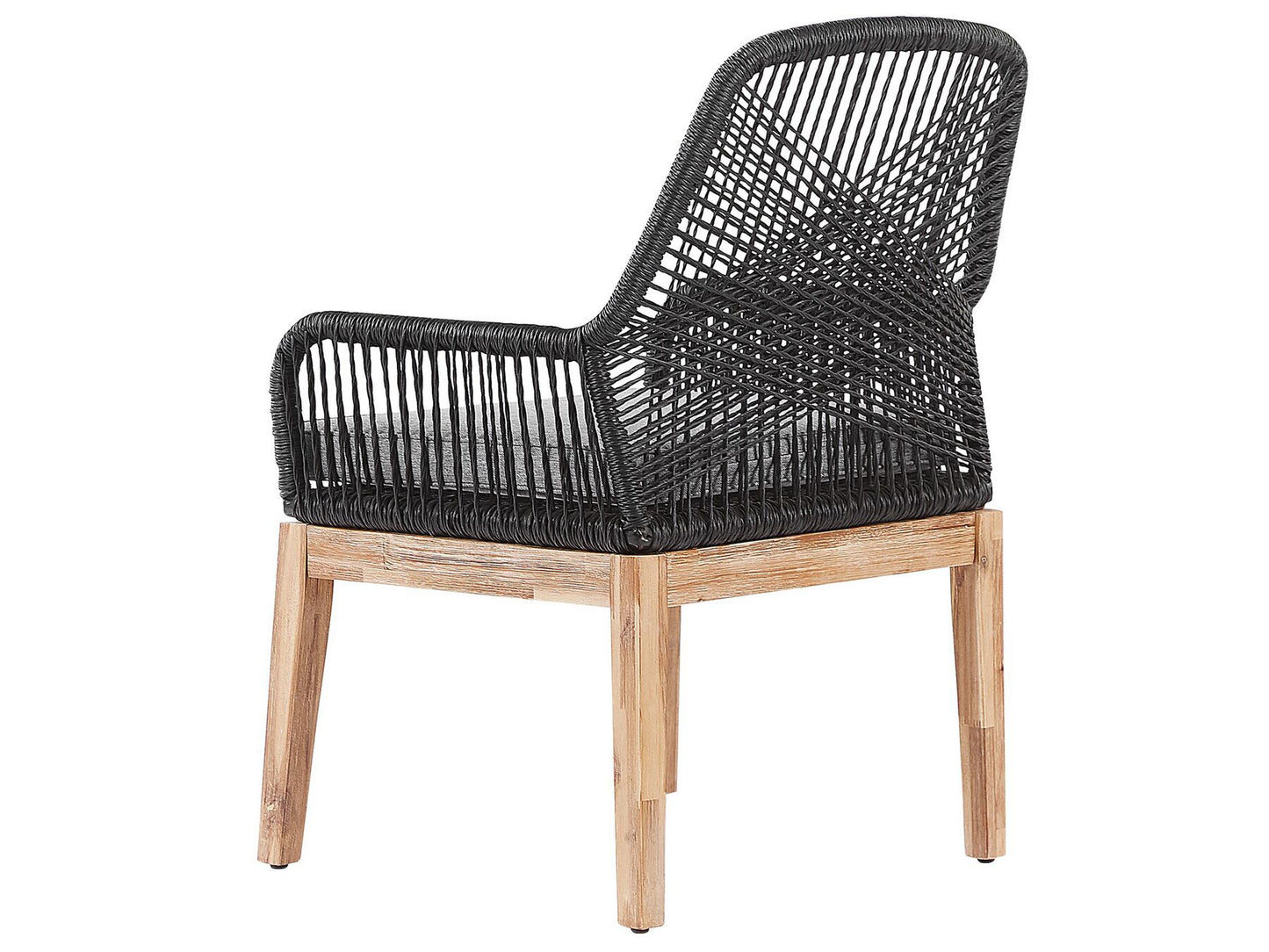 Garden Dining Set 6 Seater OLBIA with Cushions Concrete Black
