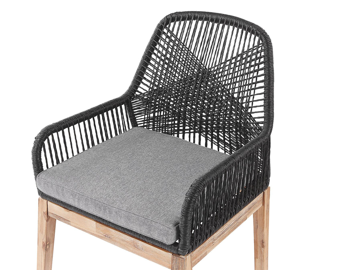 Garden Dining Set 6 Seater OLBIA with Cushions Concrete Black