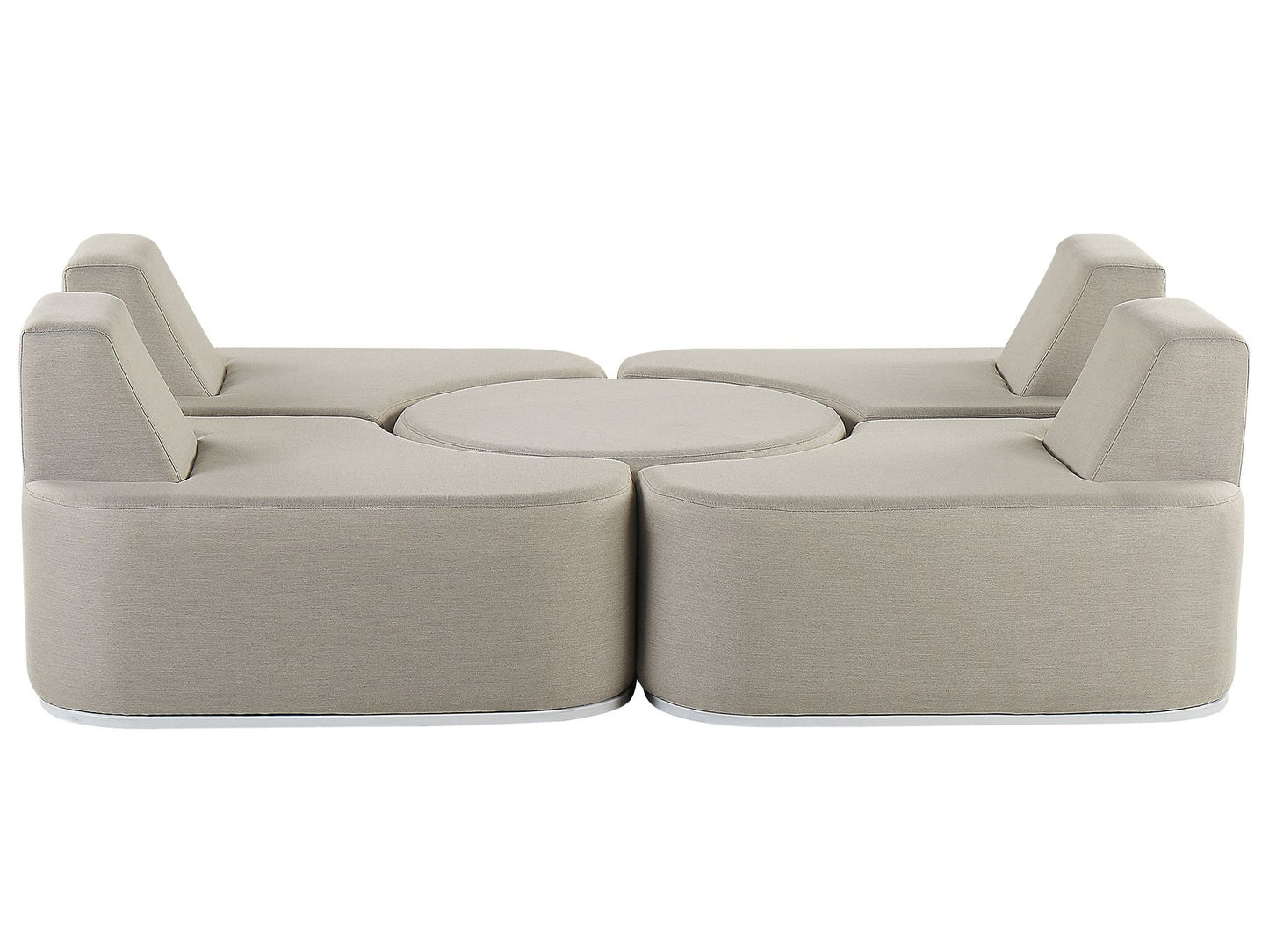 Garden Lounge Set with Table 4 Seater FABRO Modular Light Grey