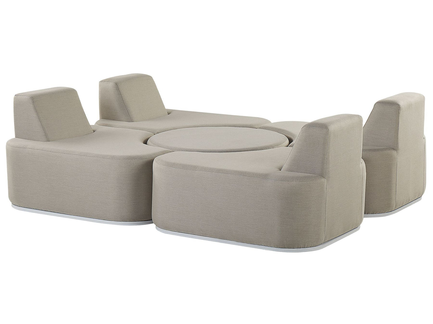 Garden Lounge Set with Table 4 Seater FABRO Modular Light Grey