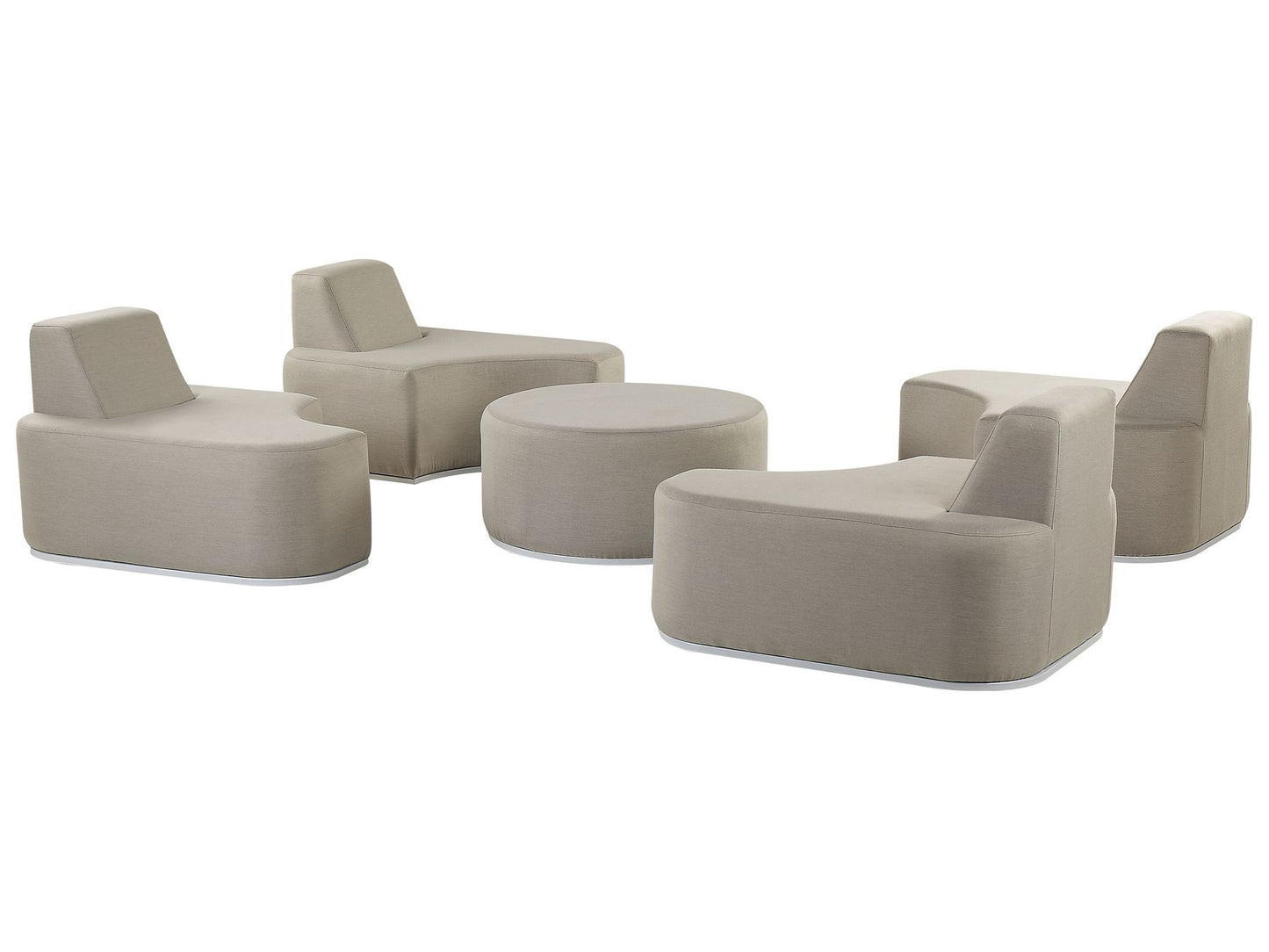 Garden Lounge Set with Table 4 Seater FABRO Modular Light Grey