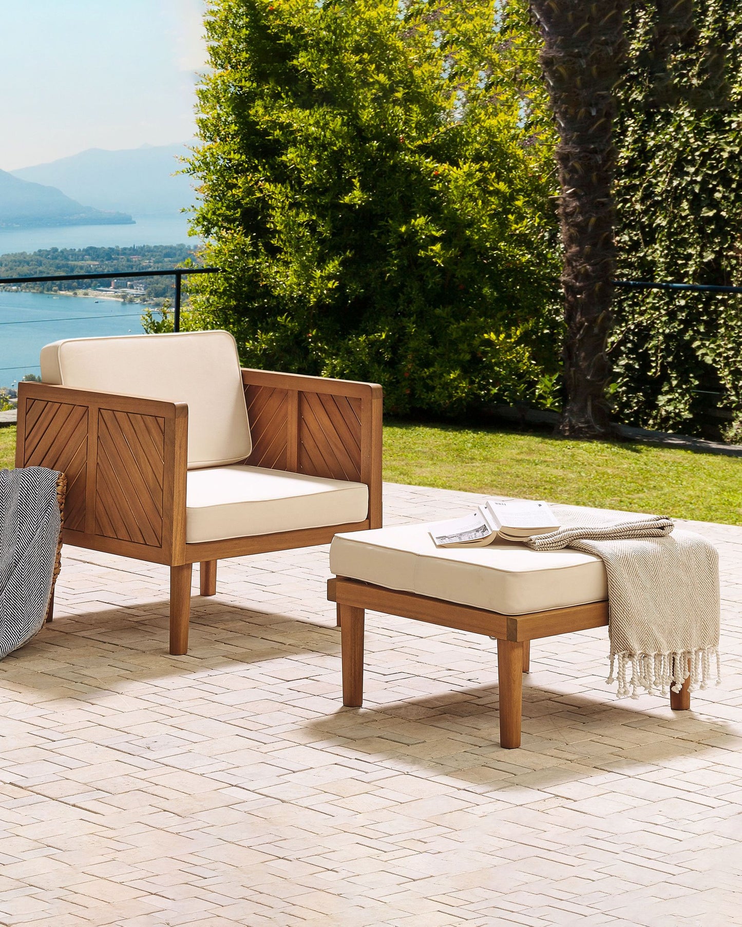 Garden Armchair BARATTI Acacia Wood Brown