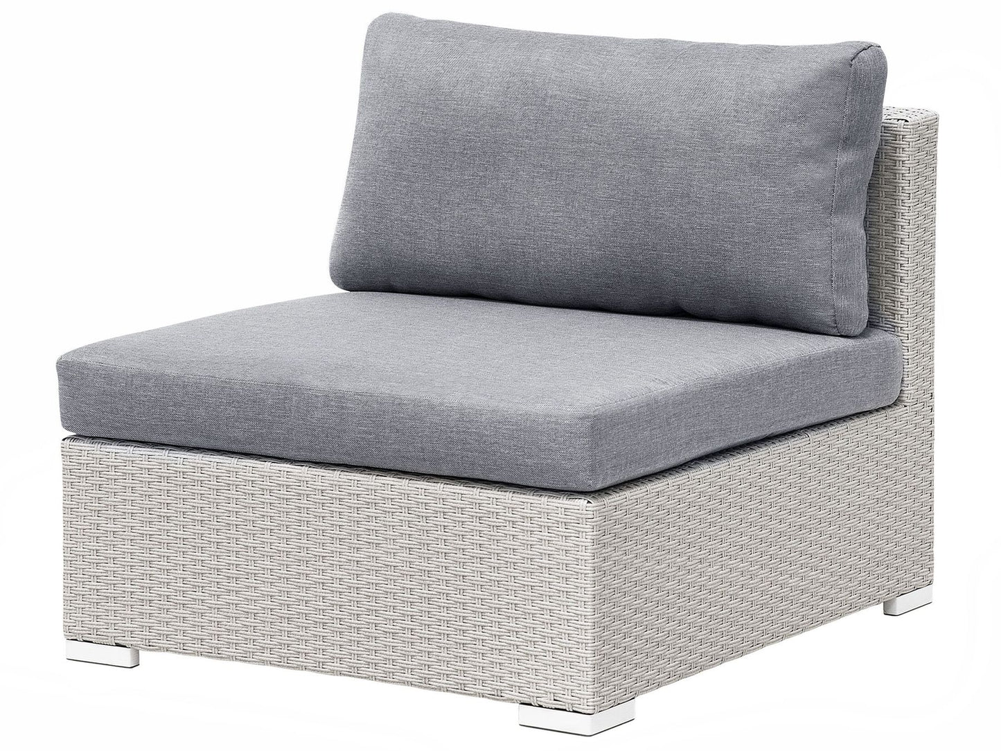 Garden Corner Sofa with Table 4 Seater SANO II Right Hand Modular PE Rattan Light Grey