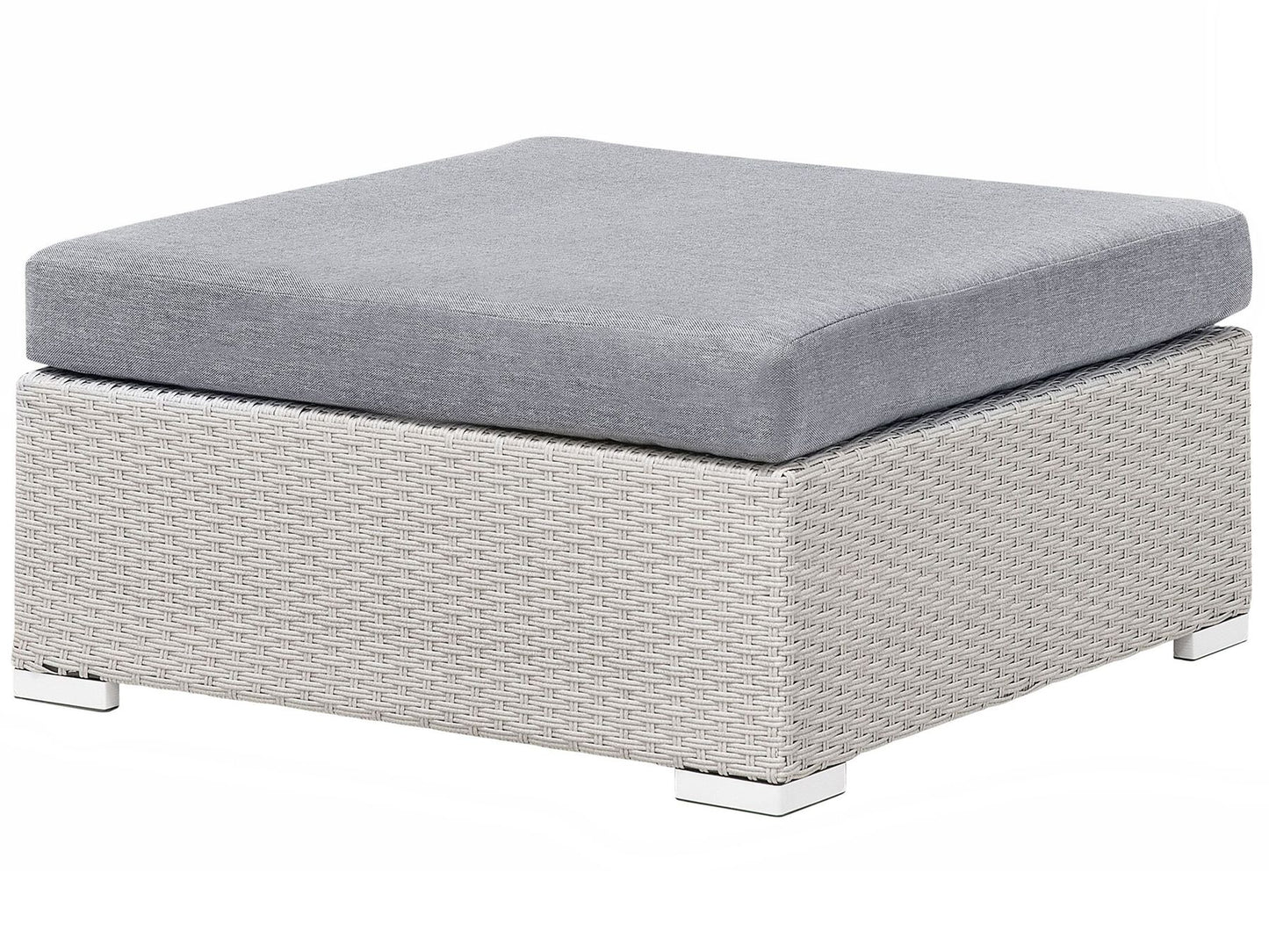 Garden Corner Sofa with Table 4 Seater SANO II Right Hand Modular PE Rattan Light Grey