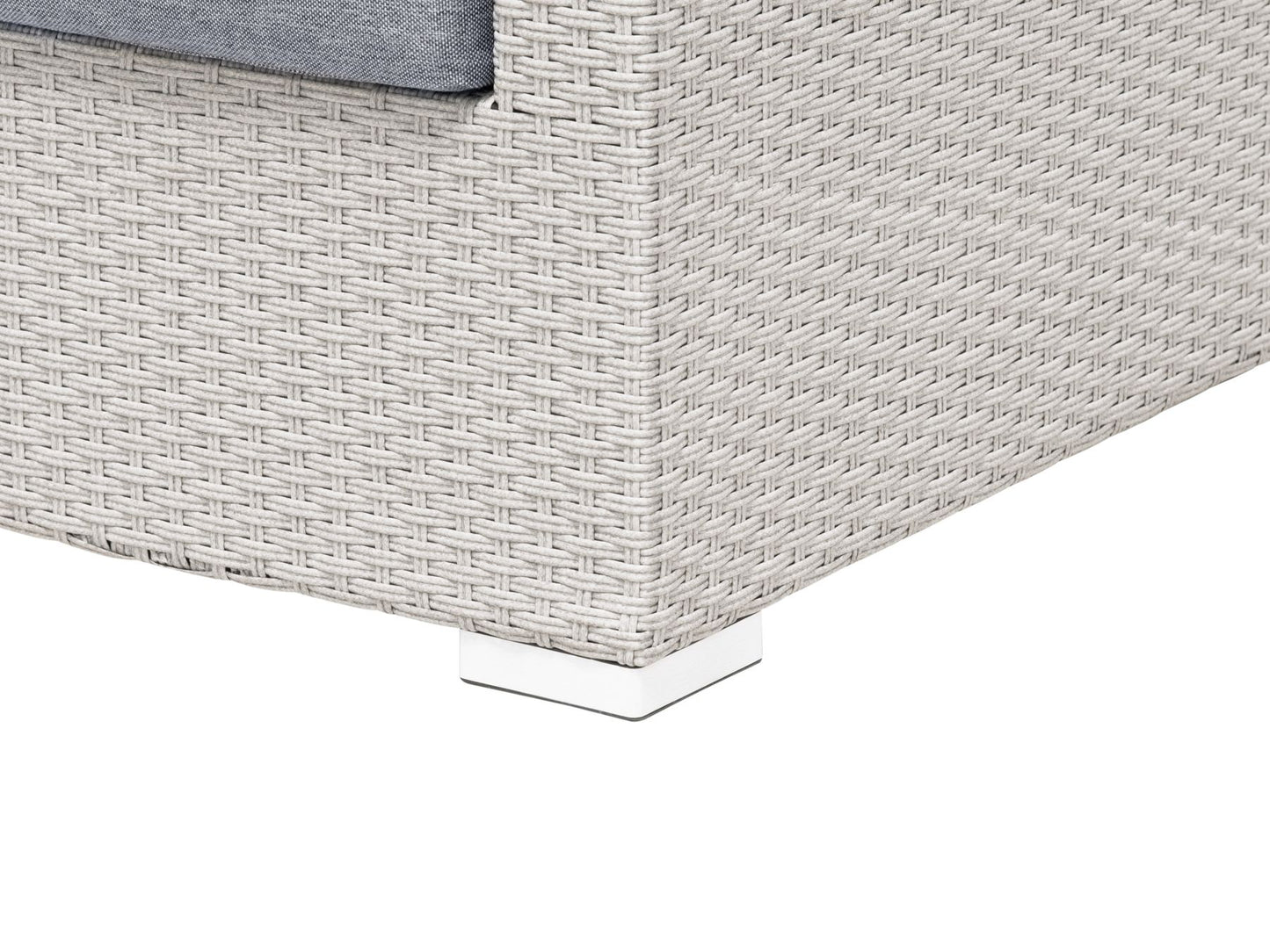 Garden Corner Sofa with Table 4 Seater SANO II Right Hand Modular PE Rattan Light Grey