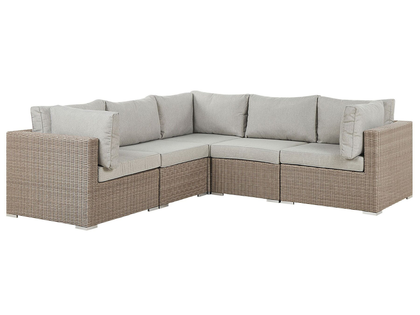 Garden Lounge Set with Table 6 Seater CONTARE Right Hand Modular PE Rattan Taupe