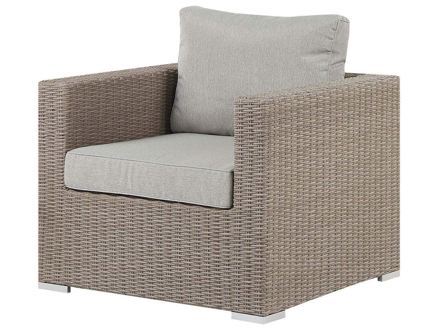Garden Lounge Set with Table 6 Seater CONTARE Right Hand Modular PE Rattan Taupe
