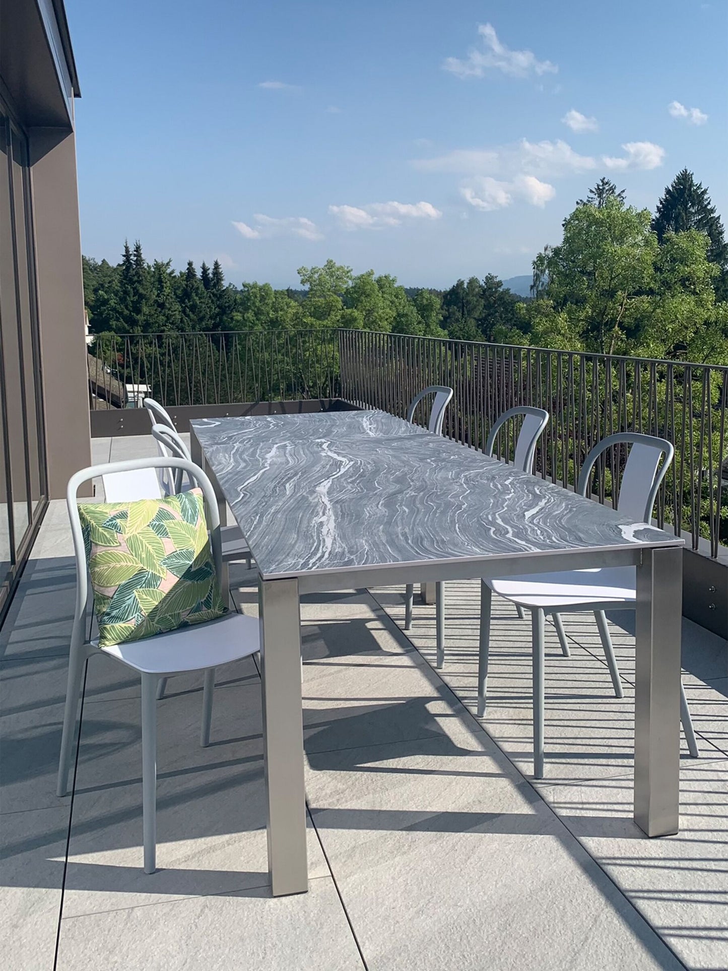 Set of 4 Garden Chairs SPEZIA White