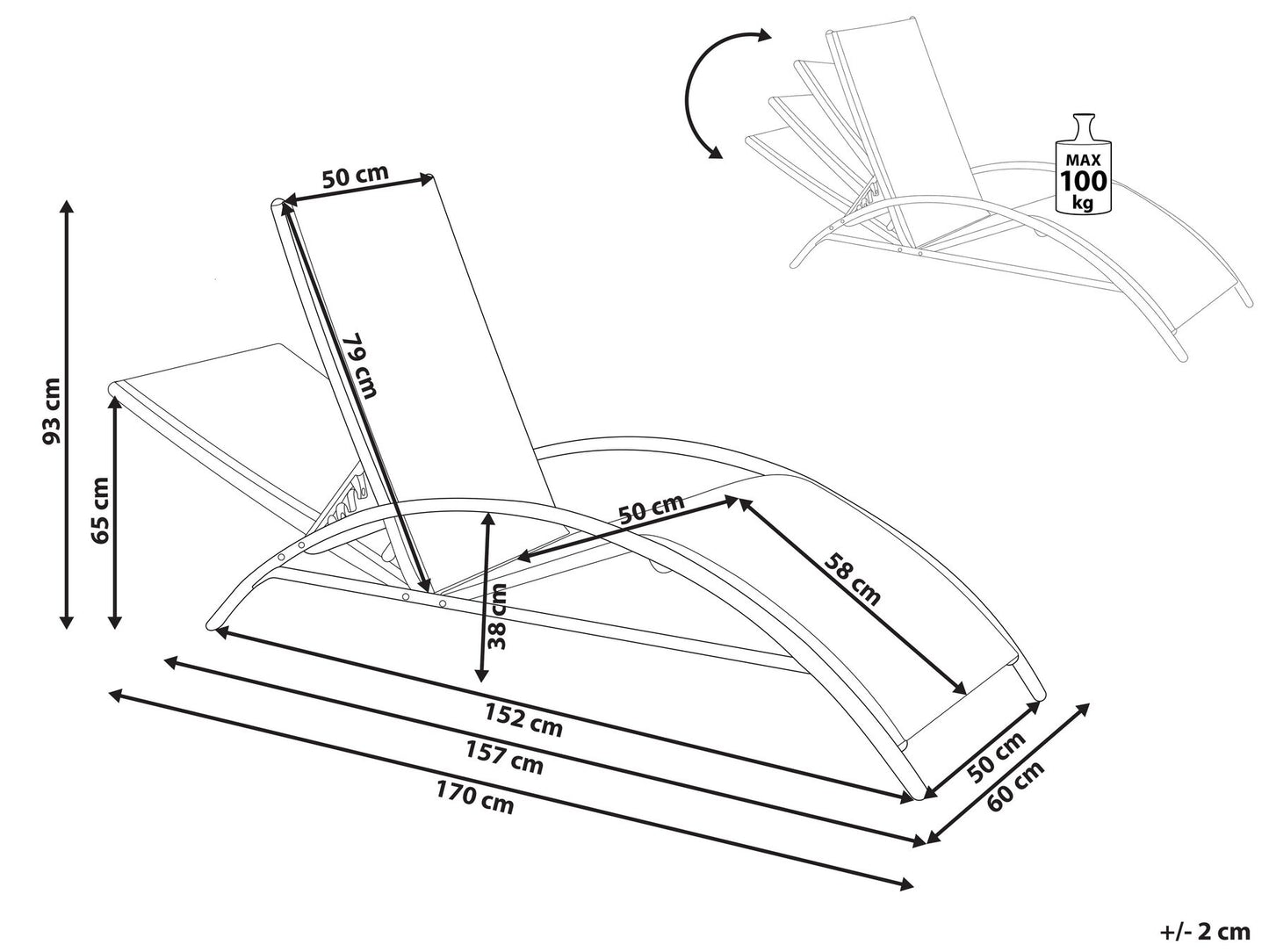 Steel Folding Garden Sun Lounger Beige GAETA
