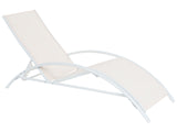 Steel Folding Garden Sun Lounger Beige GAETA