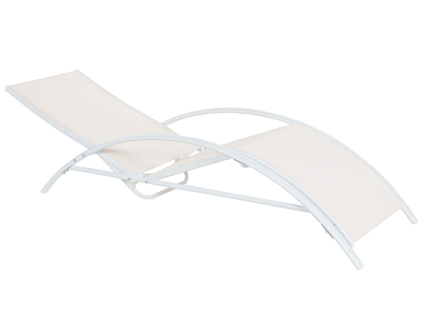 Steel Folding Garden Sun Lounger Beige GAETA