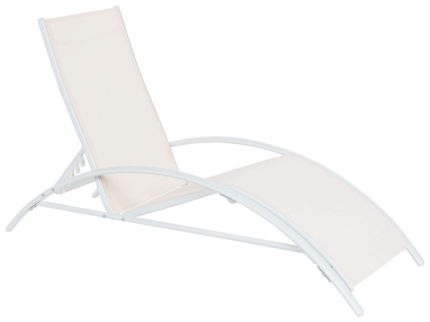 Steel Folding Garden Sun Lounger Beige GAETA
