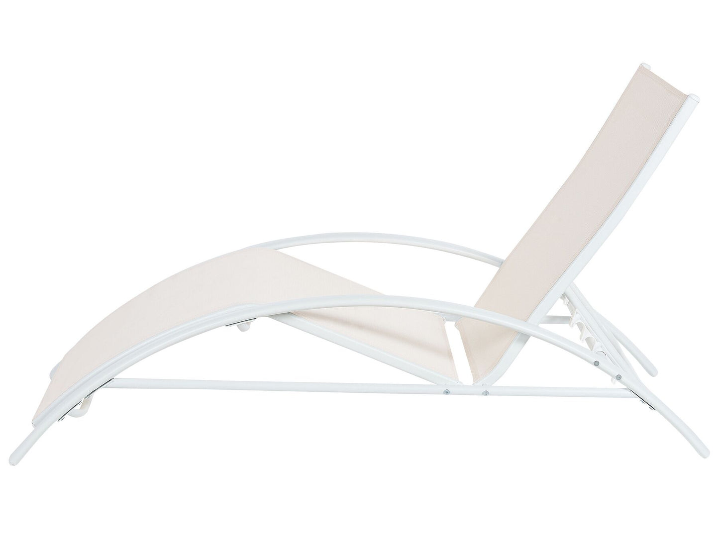 Steel Folding Garden Sun Lounger Beige GAETA