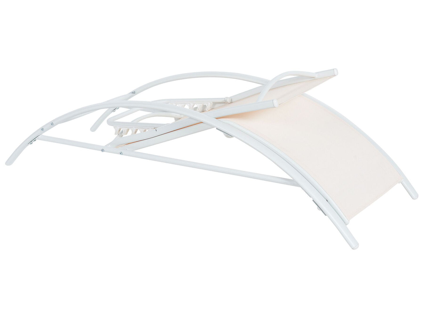 Steel Folding Garden Sun Lounger Beige GAETA