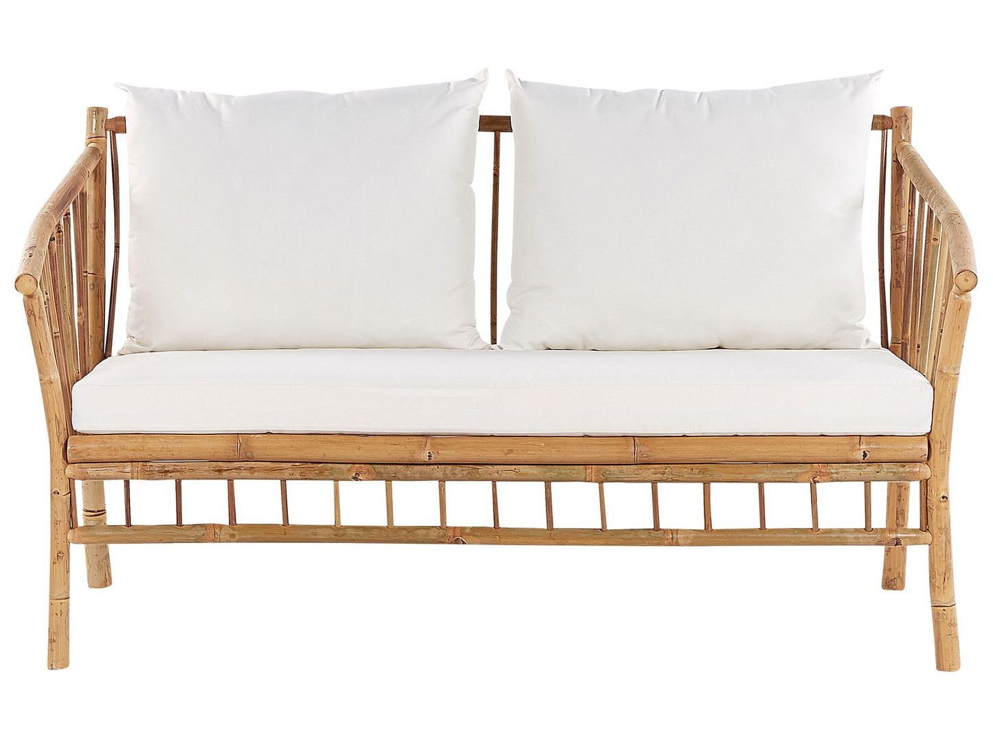 Garden Lounge Set with Table 4 Seater MAGGIORE Bamboo Wood Light Brown