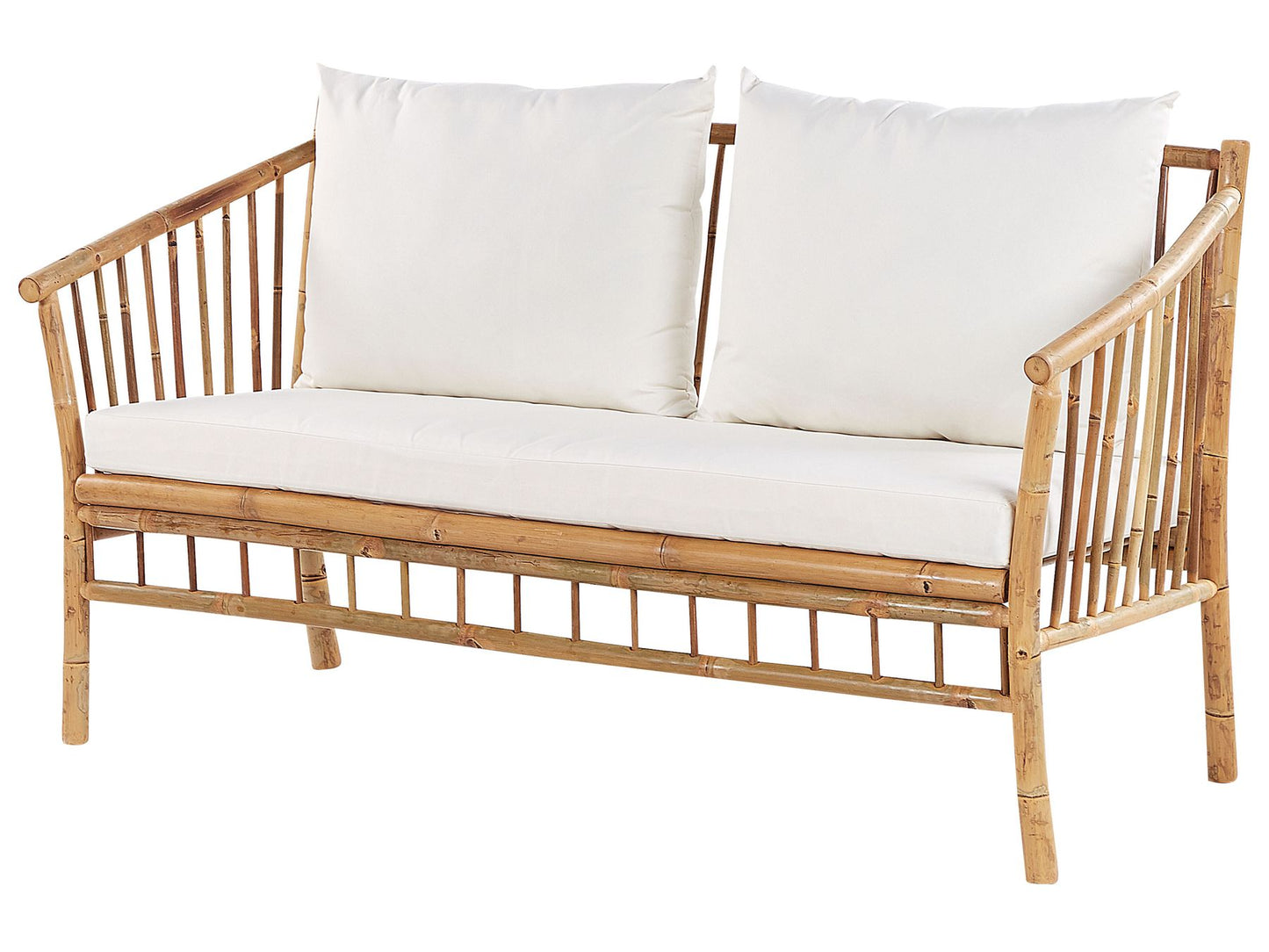 Garden Lounge Set with Table 4 Seater MAGGIORE Bamboo Wood Light Brown