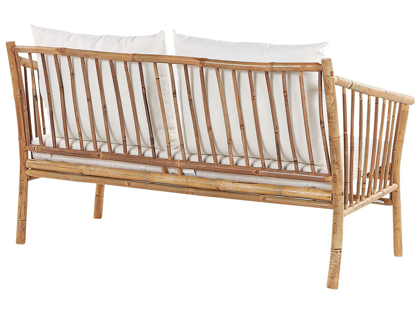 Garden Lounge Set with Table 4 Seater MAGGIORE Bamboo Wood Light Brown