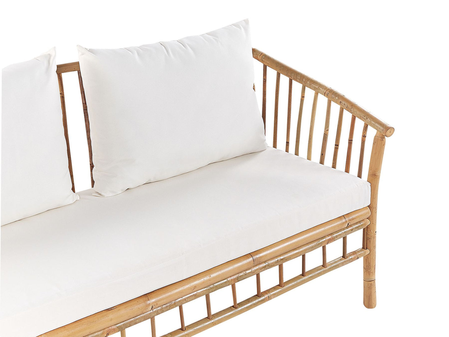 Garden Lounge Set with Table 4 Seater MAGGIORE Bamboo Wood Light Brown
