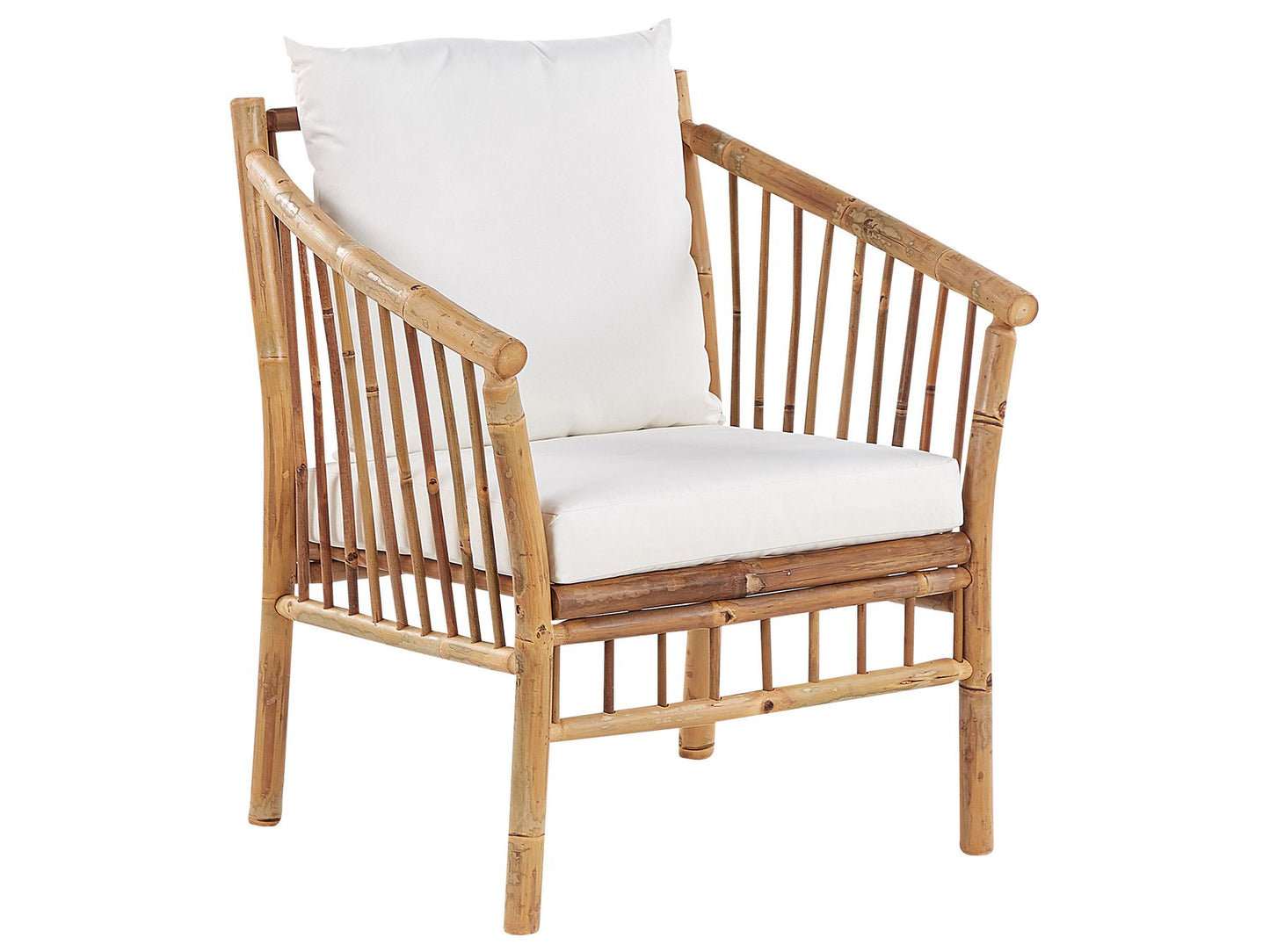Garden Lounge Set with Table 4 Seater MAGGIORE Bamboo Wood Light Brown