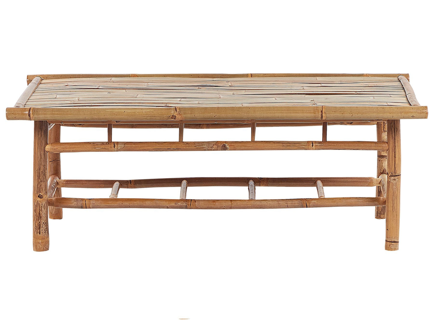 Garden Lounge Set with Table 4 Seater MAGGIORE Bamboo Wood Light Brown