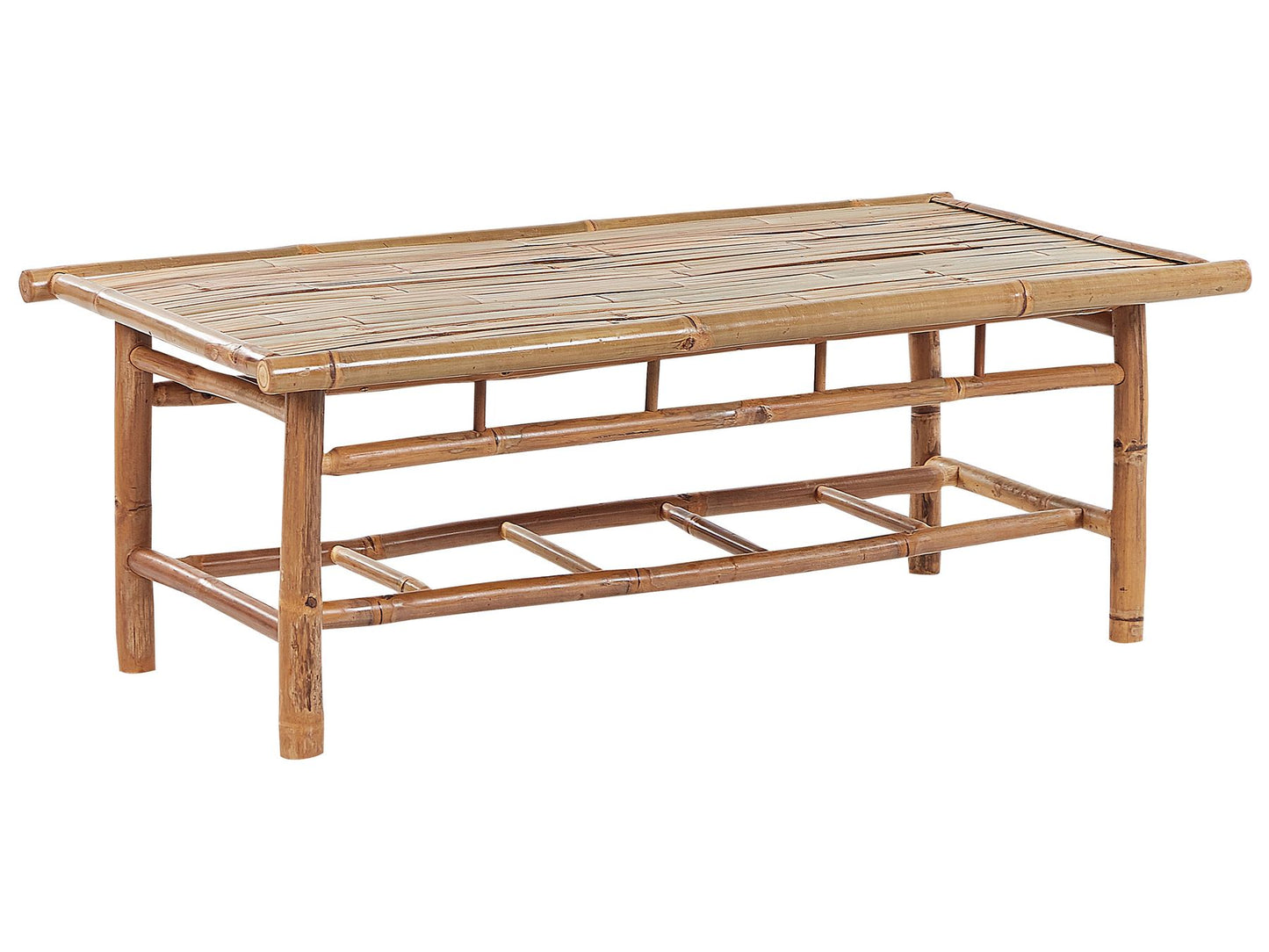 Garden Lounge Set with Table 4 Seater MAGGIORE Bamboo Wood Light Brown