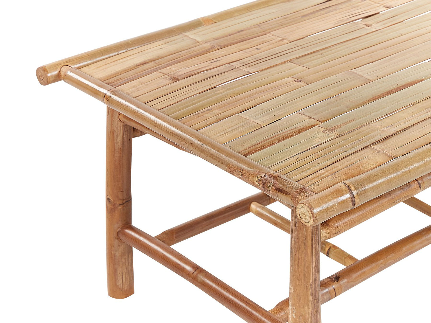 Garden Lounge Set with Table 4 Seater MAGGIORE Bamboo Wood Light Brown