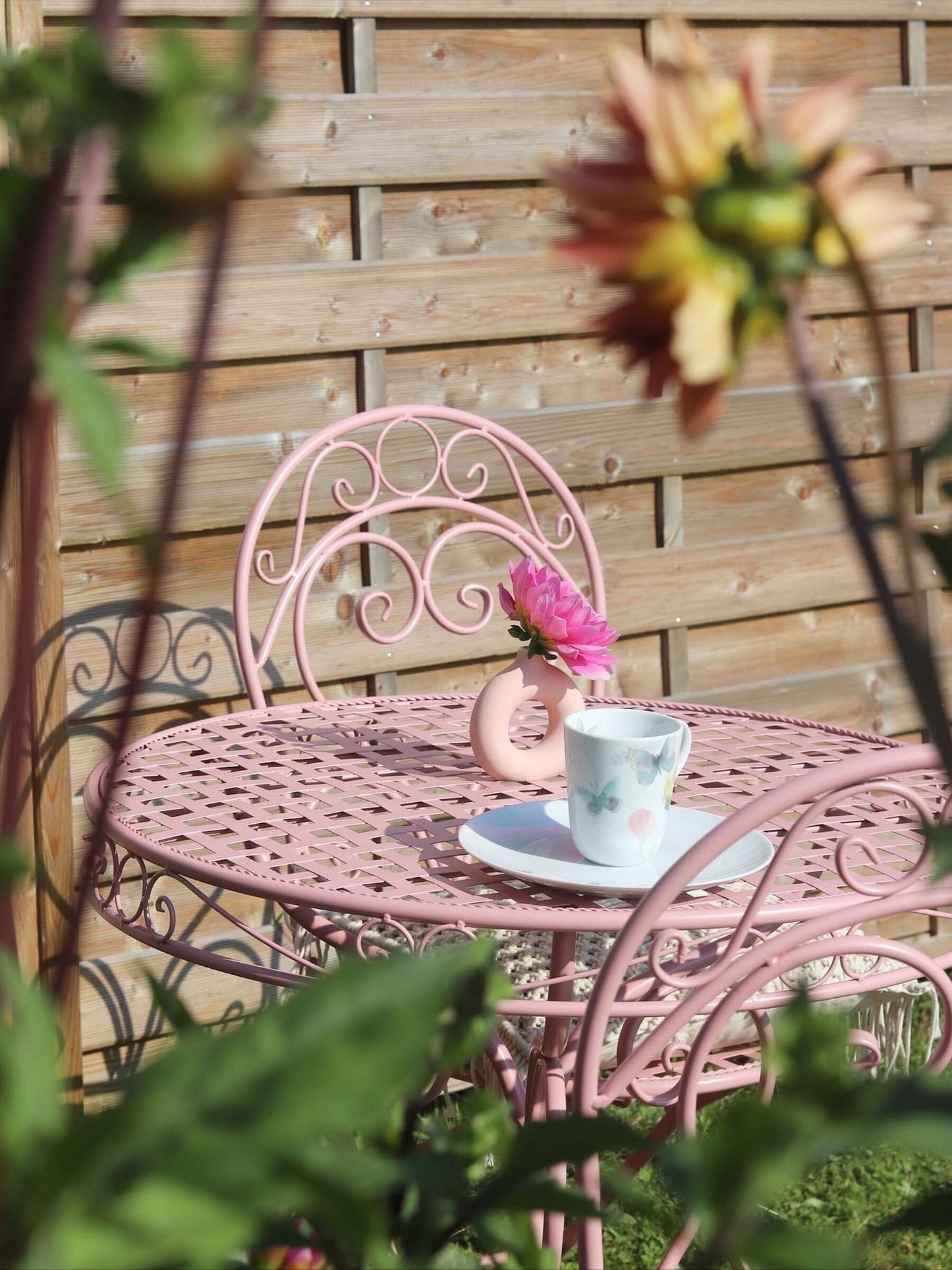 Set of 2 Garden Chairs ALBINIA Metal Pink