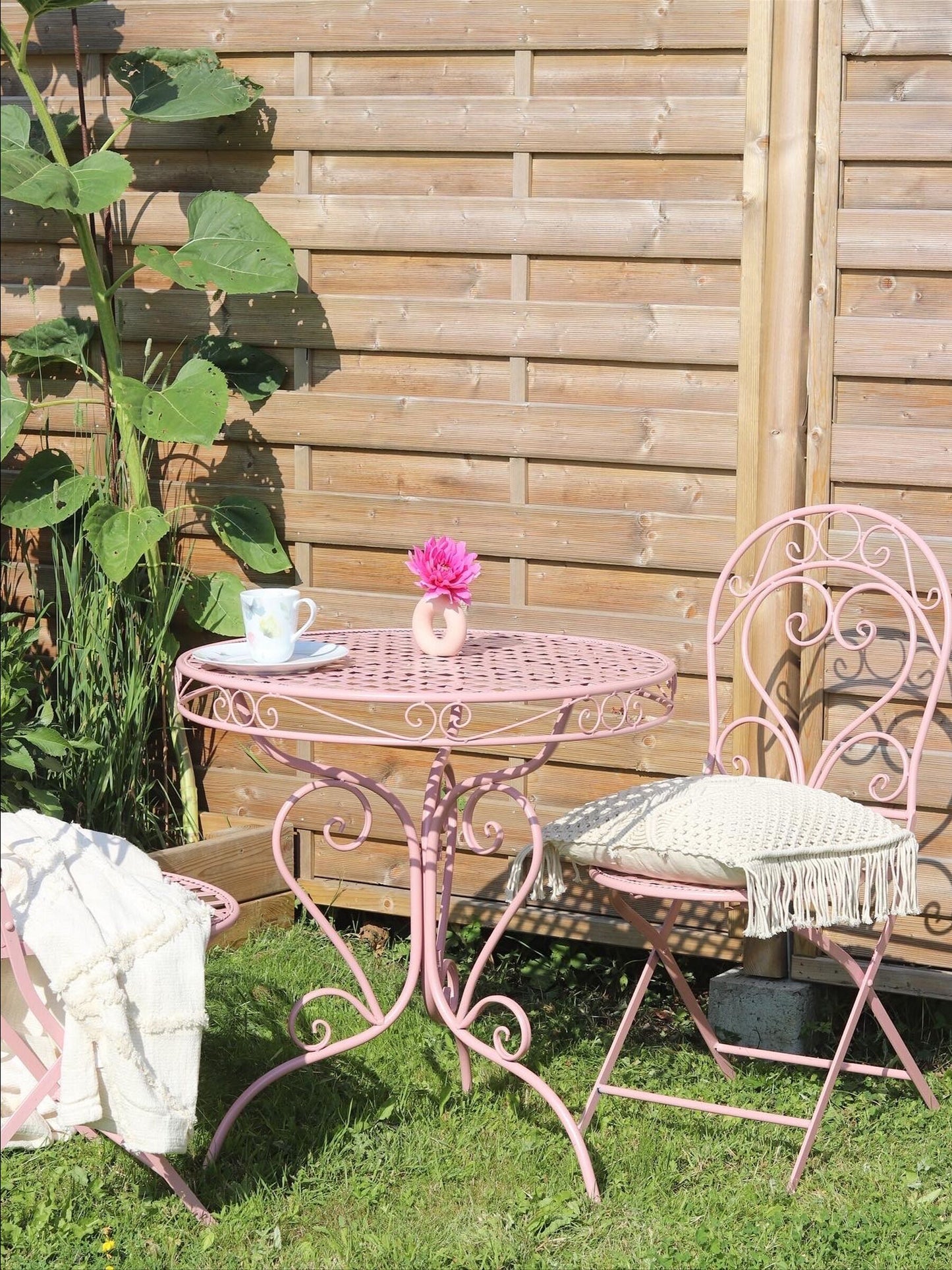 Set of 2 Garden Chairs ALBINIA Metal Pink