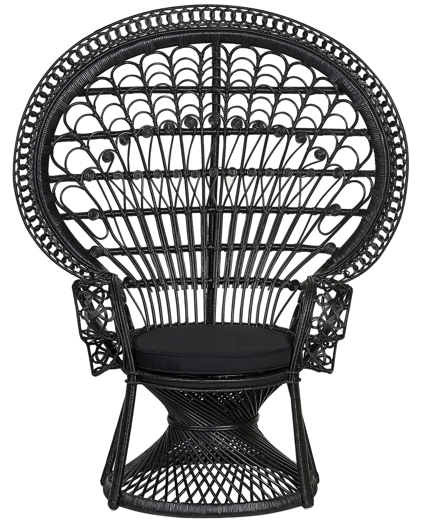 Peacock Chair EMMANUELLE Rattan Black