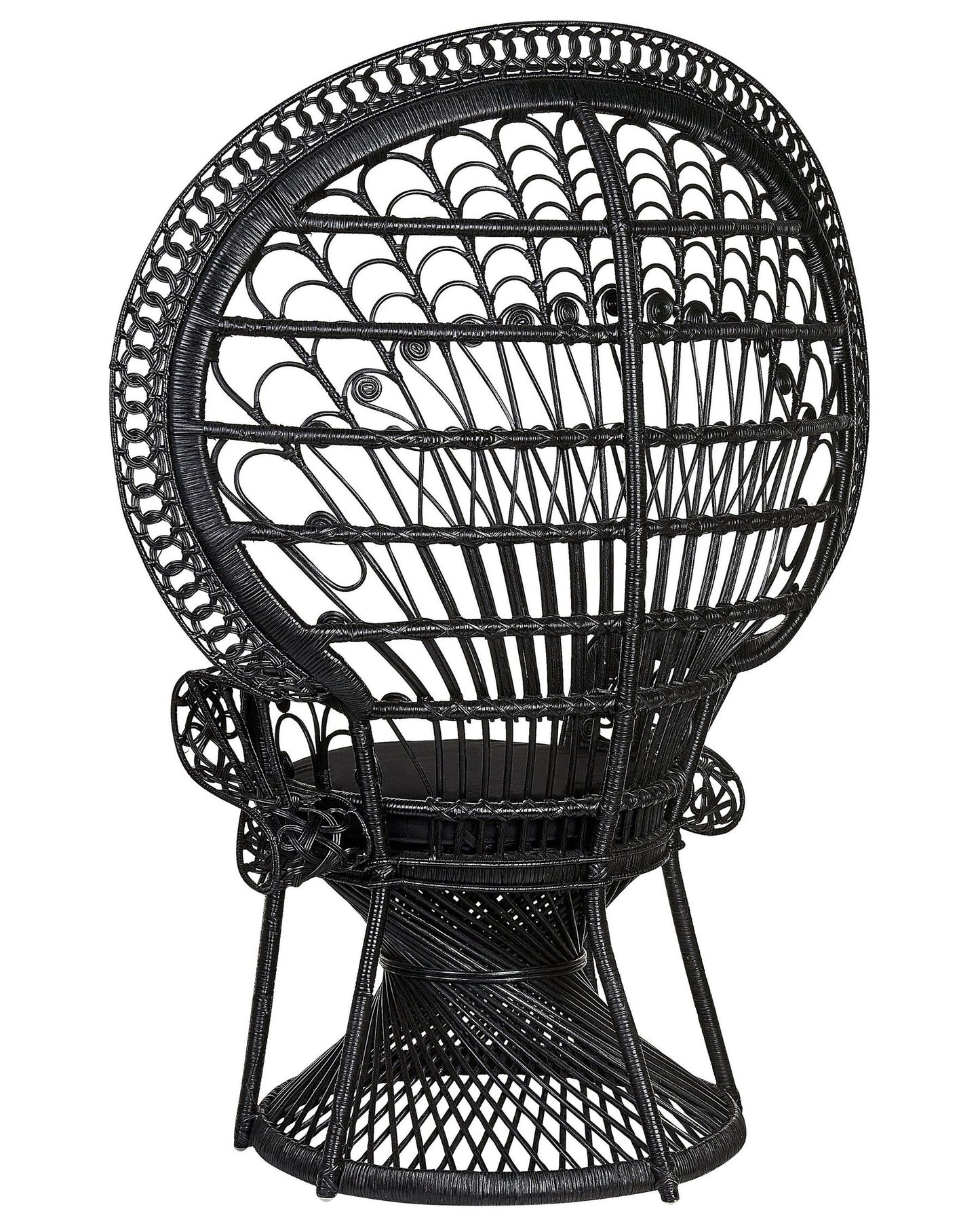Peacock Chair EMMANUELLE Rattan Black